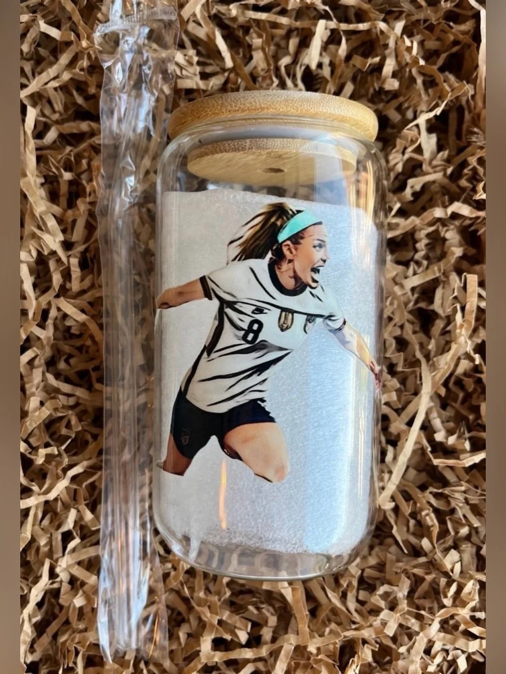 Julie Ertz US USWNT Women’s Girls Soccer Football 16oz Glass Tumbler Cup